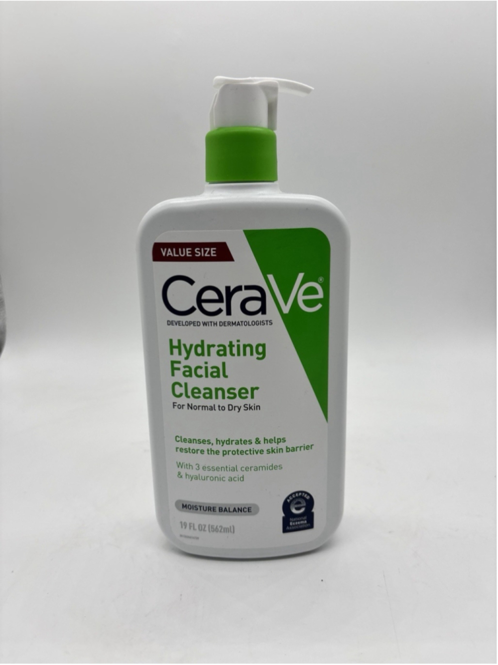 CeraVe Hydrating Facial Cleanser, Moisturizing 19‎ Fl Oz (Pack of 1), Clear